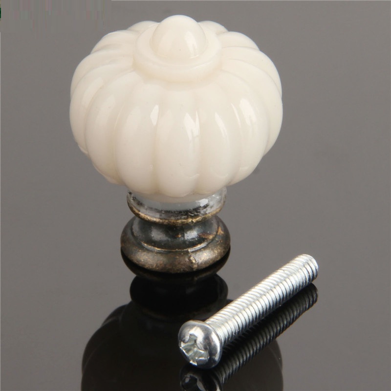 Furniture Hardware Drawer Pulls - 1pc acrílico marfim branco abóbora armário