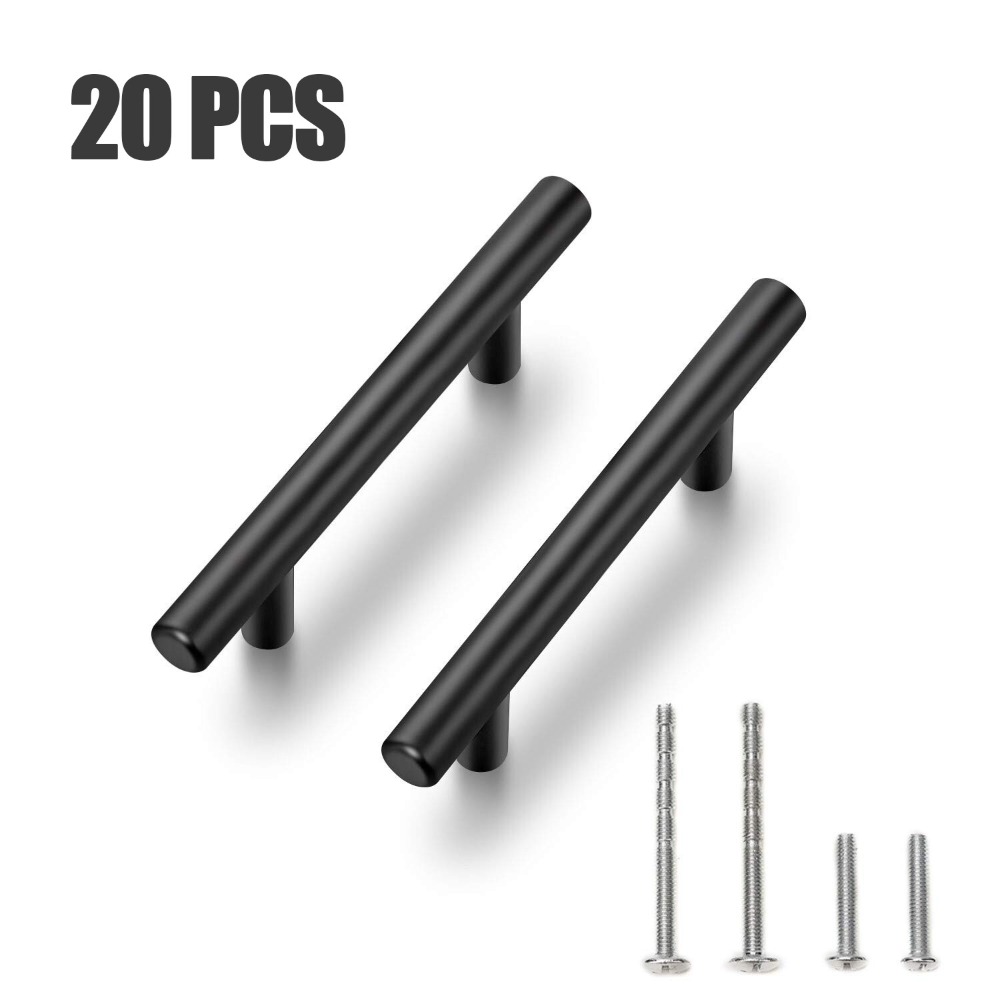 Furniture Hardware Drawer Pulls - 20 peças puxadores de armário preto
