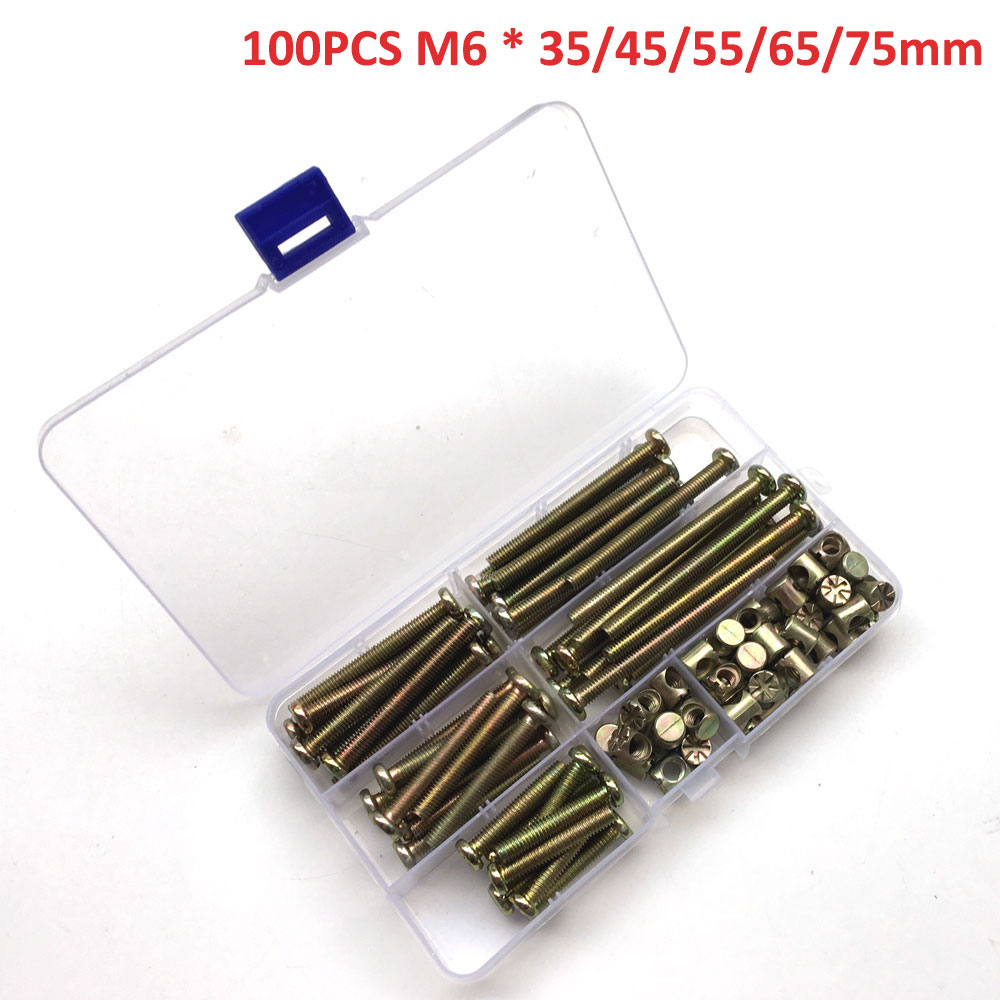 Furniture Hardware Barrel Nut - 100 pçs m6 barril passador porca