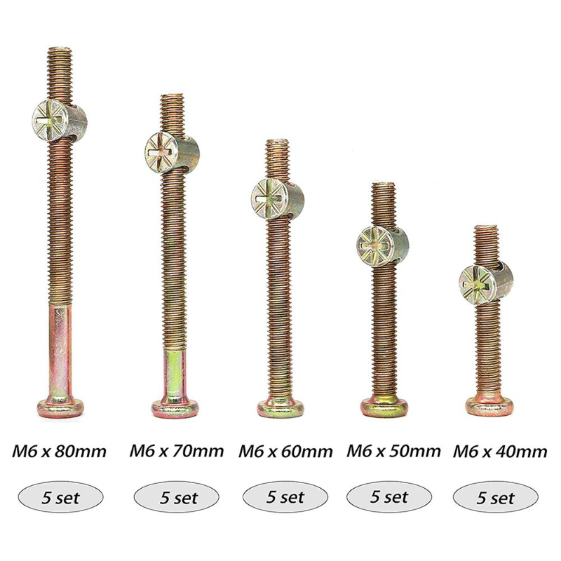 Conjunto de 50 Parafusos Zinca - Furniture Hardware Barrel Nut avaliação e preço